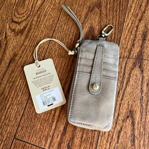 HOBO Small Card Stacker Wallet in Silver Granite Gold NEW